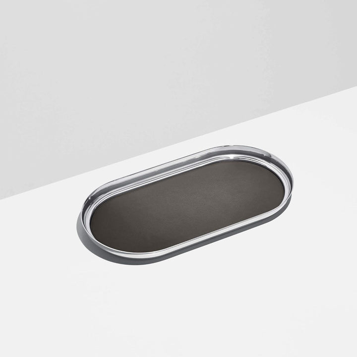 Georg Jensen Manhattan Tablett, Edelstahl, Silber, 18 x 35 x 2.8 cm Silber 18 x 35 x 2.8 cm, Silber