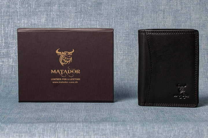 MATADOR Kleines RFID Blocker Portemonnaie Herren Klein Leder | Kleine Geldbörse Herren Slim Wallet m