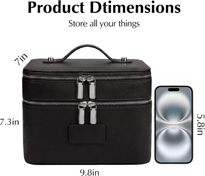 Kosmetiktasche,Kulturtasche Damen,Make up Tasche Mit Grossem Fassungsvermögen und Zwei Ebenen,Reise-