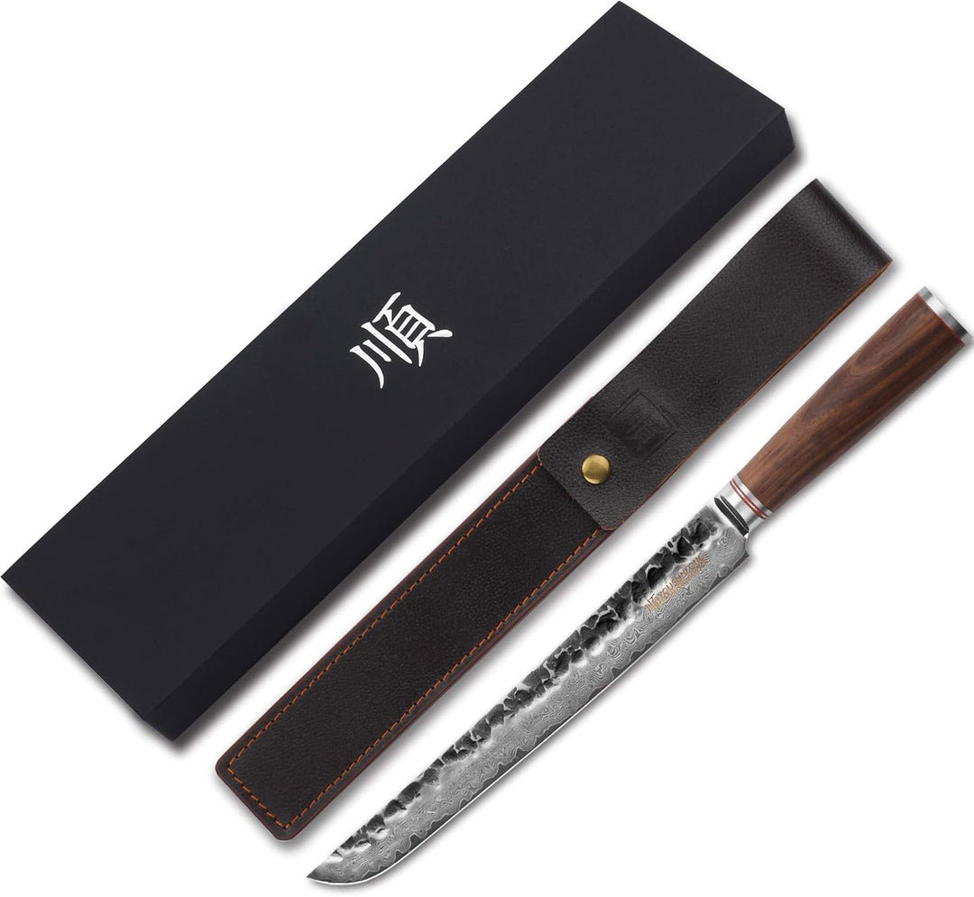 YOUSUNLONG Max Sakimaru Messer 11 Zoll Sashimi Sushi Yanagiba Messer - Japanischer Damaskus gehämmer