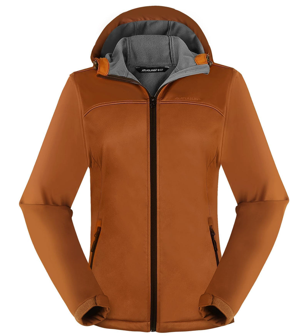 ATLASLAVA Damen Softshelljacke Wasserdichte Atmungsaktive Leichte Fleece Kapuze Übergangsjacke Laufe