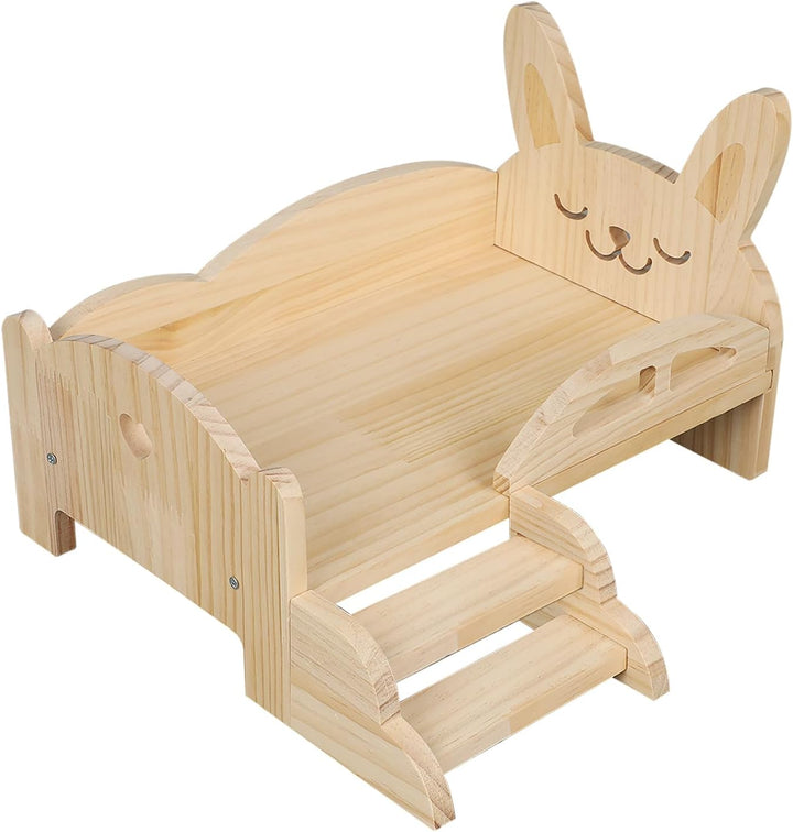 Sparklenut Meerschweinchen Hängematte Holz, Meerschweinchen Bett, Meerschweinchen Versteck mit Trepp