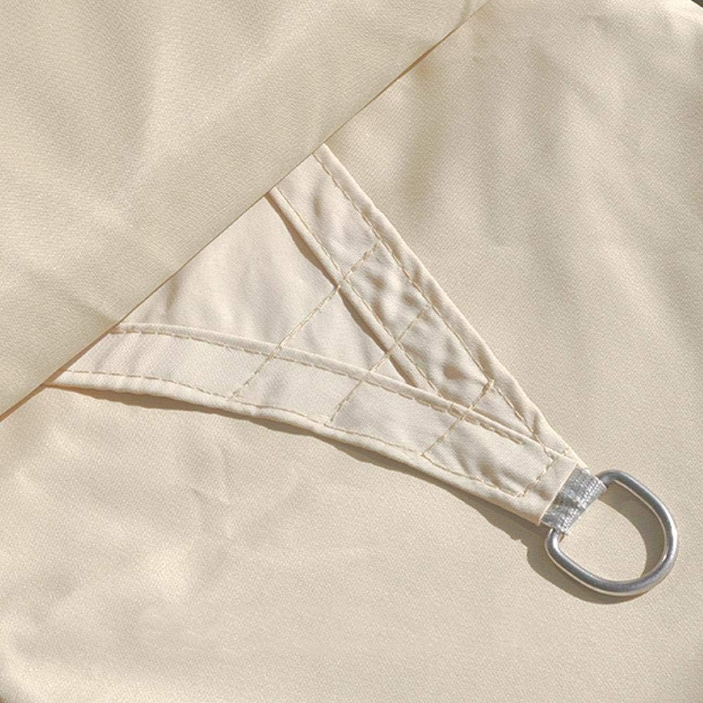 Sonnensegel 5x5m Creme rechteckig | wasserfest UV-Schutz Sonnenschutz aus reissfestem Polyester wett