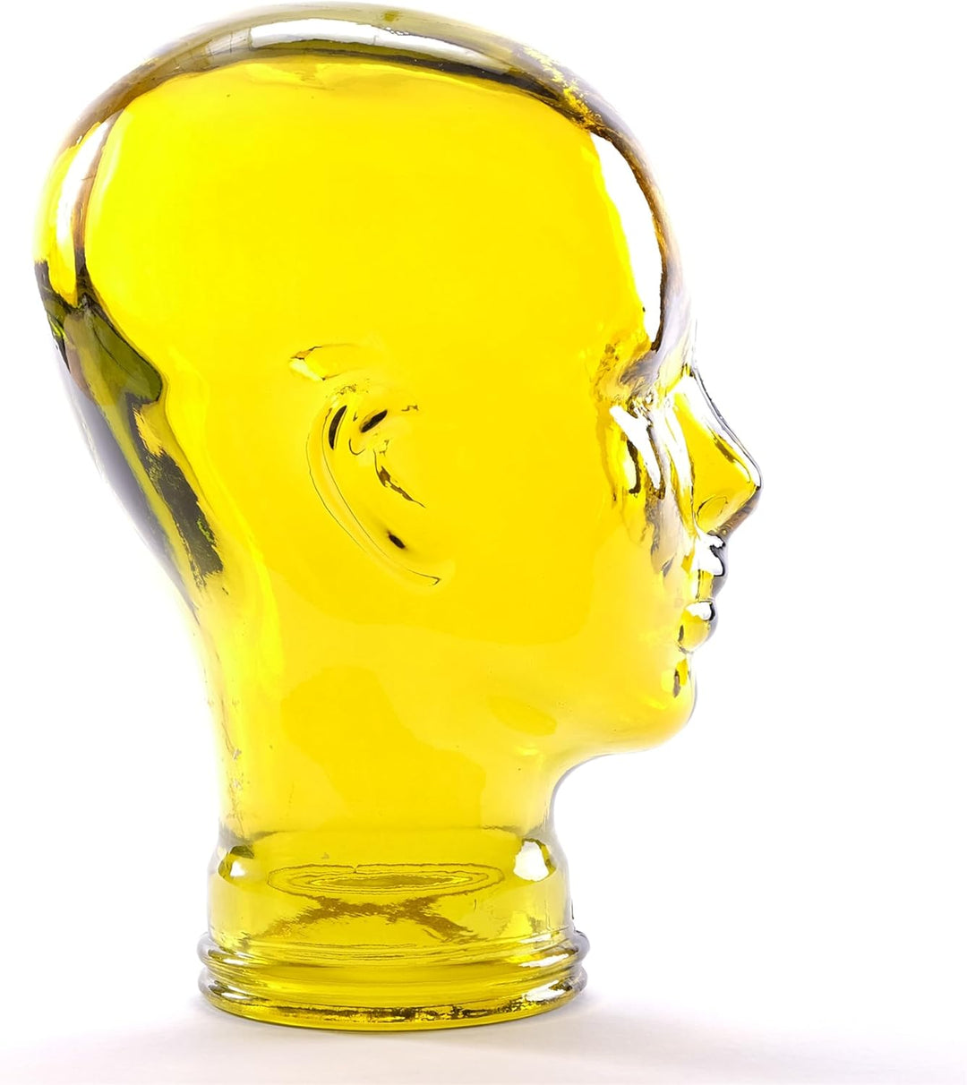 DESIGN DELIGHTS KOPFHÖRERSTÄNDER | Glas, Transparent Gelb | Deko Kopf, Glaskopf, Headset Halter, Ret