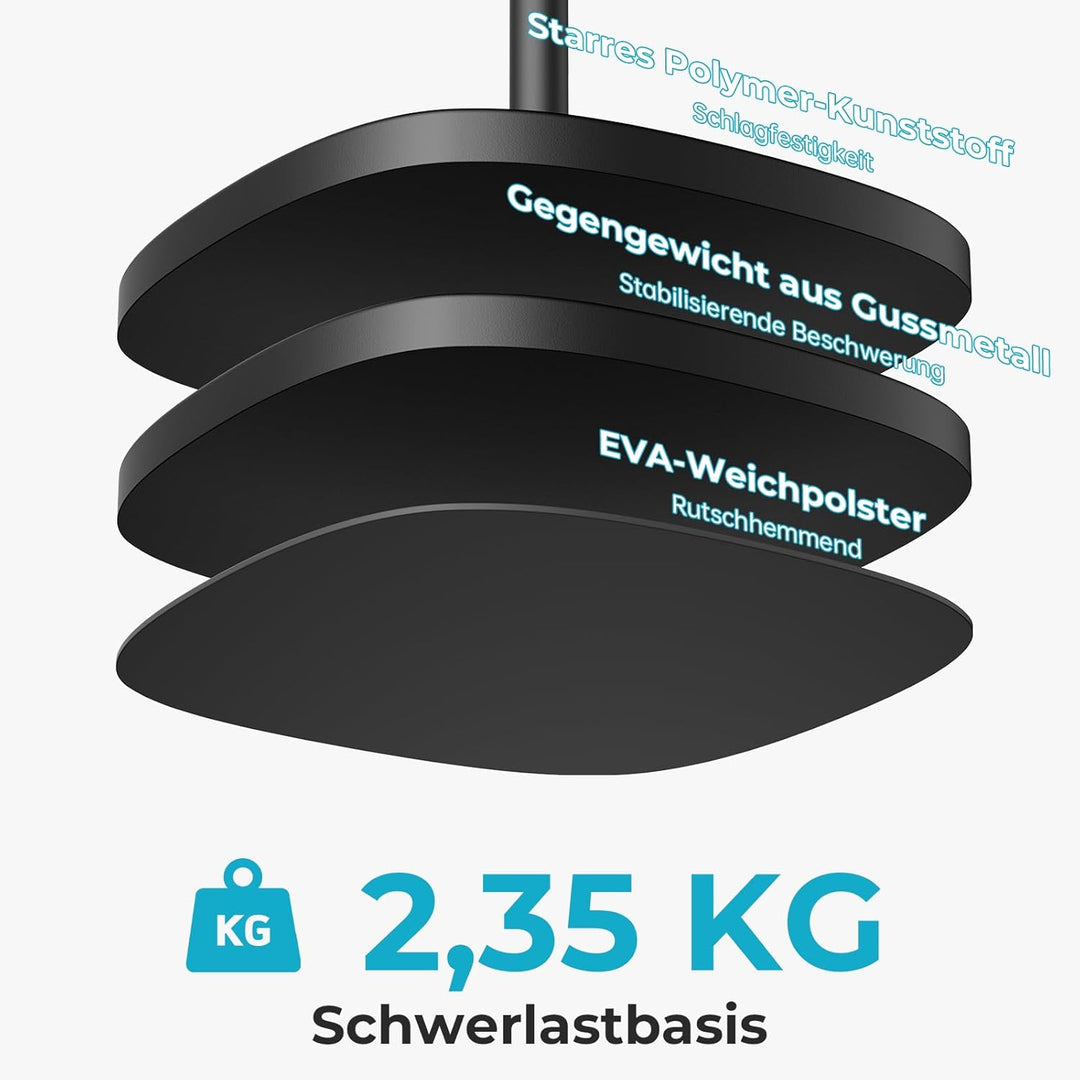 Mikrofonständer Universal, Höhenverstellbares Mikrofonständer boden mit robustem 2,35 kg Rundfuss, i