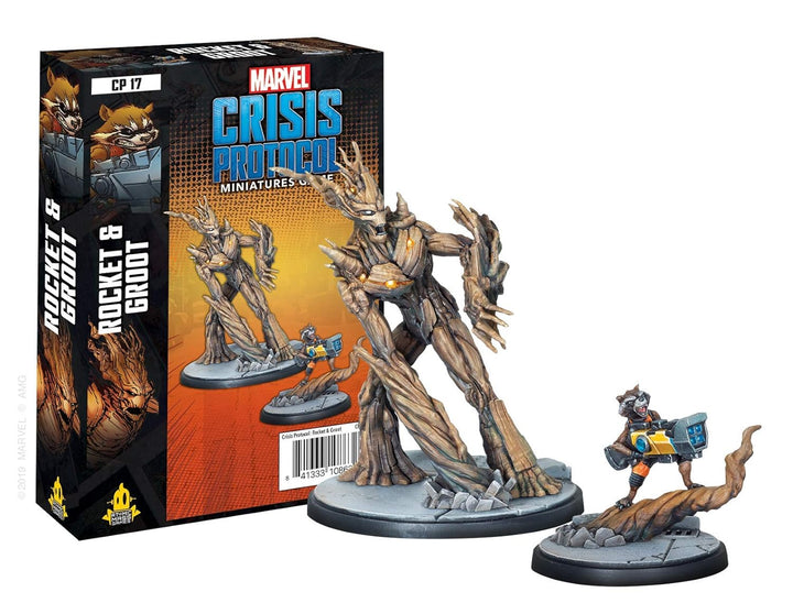 Atomic Mass Games , Marvel Crisis Protocol: Character Pack: Rocket and Groot, Miniatures Game, Ages