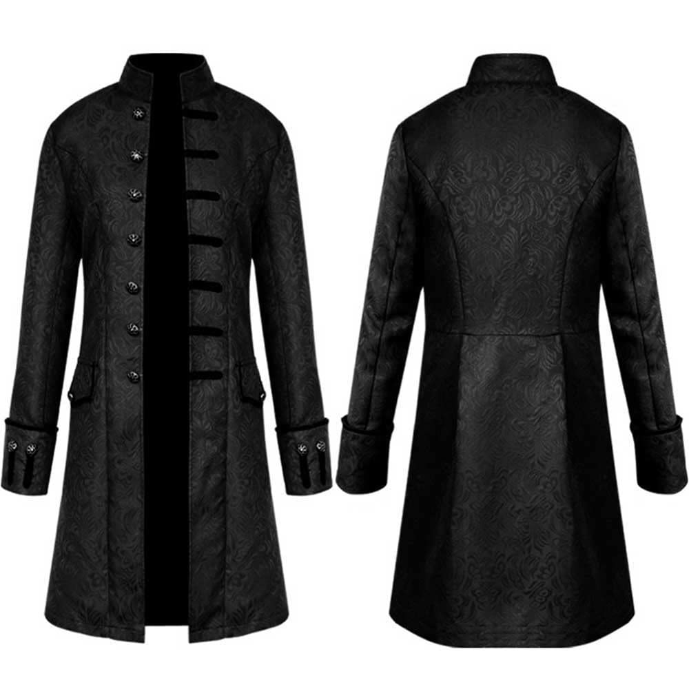 Viktorianische Steampunk Jacke für Herren Vintage Gothic Piraten Slim Fit Frack Wikinger Renaissance