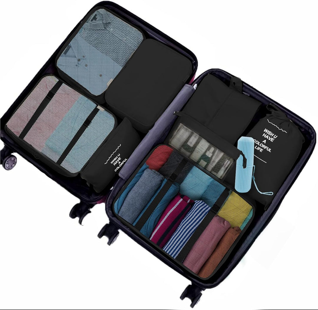 Jsdoin Koffer Organizer Set 9-Teilig Kofferorganizer Reisetasche travel Organizer Wasserdichte Packt