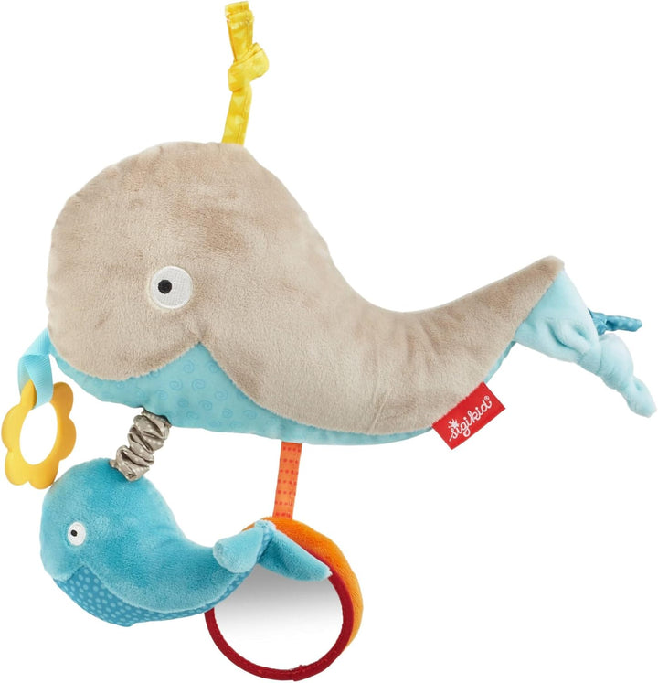 SIGIKID 42632 Aktiv-Wal PlayQ Mädchen und Jungen Babyspielzeug empfohlen ab 3 Monaten grau/blau Grau
