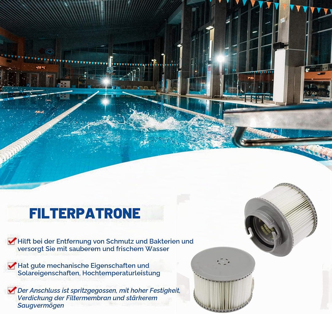 MSPA Filterkartuschen für alle Modelle von, Spas, Swimming Pools, Filterkartuschen mit Netz für MSpa