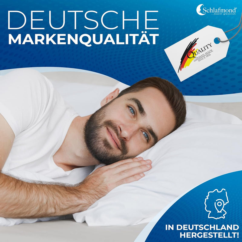 Schlafmond Medicus Clean Allergiker Kopfkissen 40 x 80 cm - Max. Schlafkomfort, Anpassbare Kissenfül