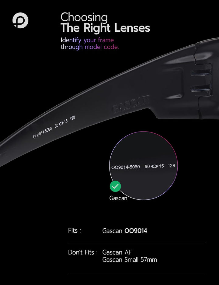PapaViva Ersatzlinsen für for Oakley Gascan OO9014 Midnight Sun - Polarisiert, Midnight Sun - Polari