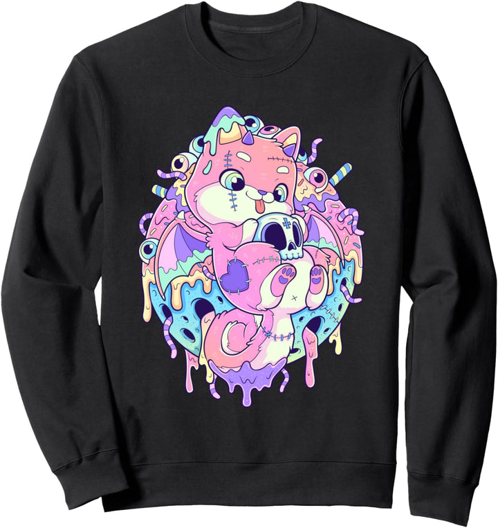 Kawaii Pastell Gothic Niedlich und unheimlich Fledermaus Sweatshirt