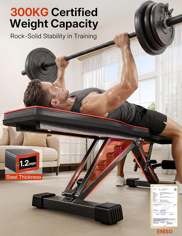 YOLEO klappbare Hantelbank Multifunktion Training Fitness Bank Bauchtrainer Schrägbank mit 6-Fach Ve