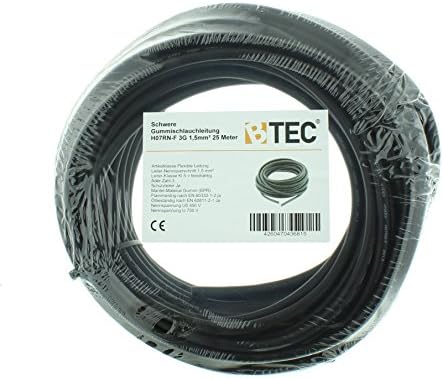 BTEC Schwere Gummischlauchleitung Flexibles Gummikabel Hochwertiges Elektrokabel H07RN-F 3G 1,5 25 M
