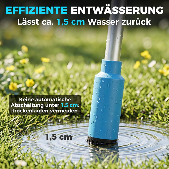 Kabellose Stab-Transferpumpe für Wasser/Diesel, 56mm Einlass unten, 2725L/h, Inkl. 2x 4,0 Ah Akku, 6