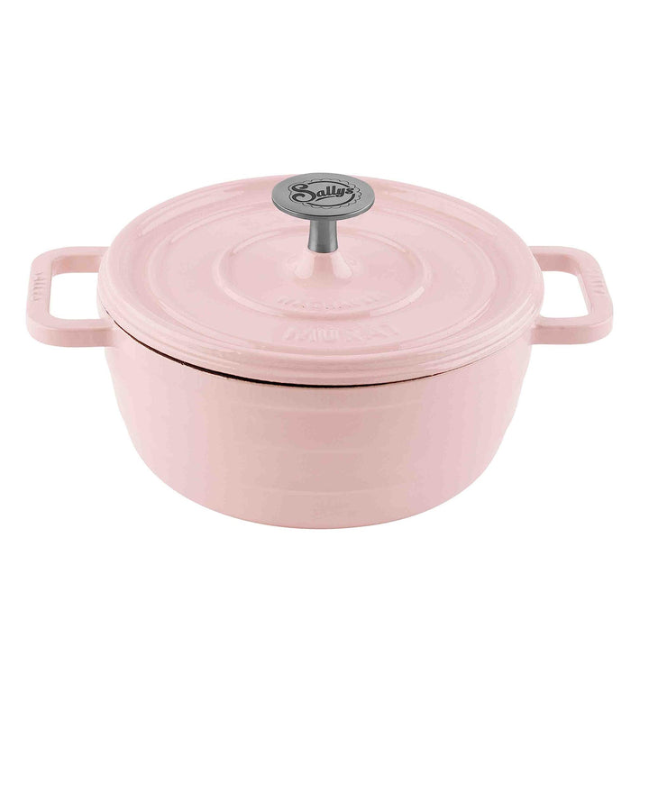 Sallys Medium Gourmet Gusseisentopf mit Deckel, emaillierte Beschichtung, Für alle Herdarten, ofenfe