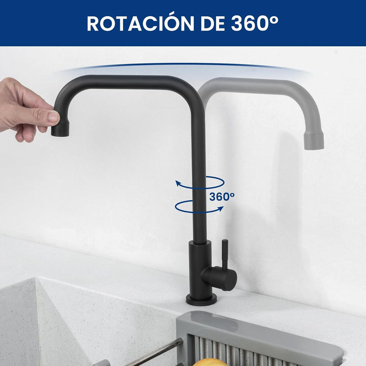 CECIPA Kaltwasserhahn, 360° Drehbarer Wasserhahn Kaltwasser, Edelstahl Kaltwasser Armaturen für Küch
