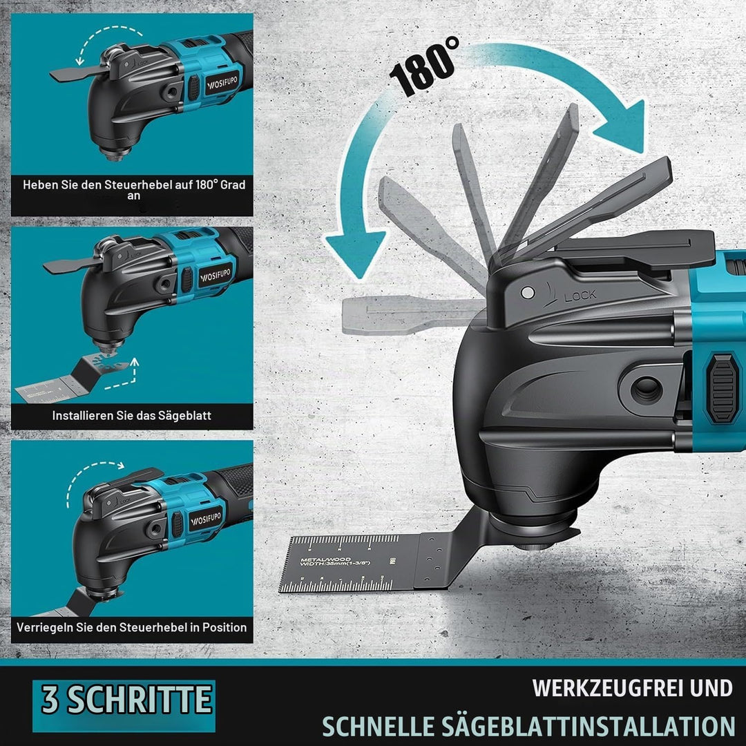 Multifunktionswerkzeug akku für Makita 18V Akku (Ohne Akku), Oszillationswerkzeug Akku mit 30 Zubehö