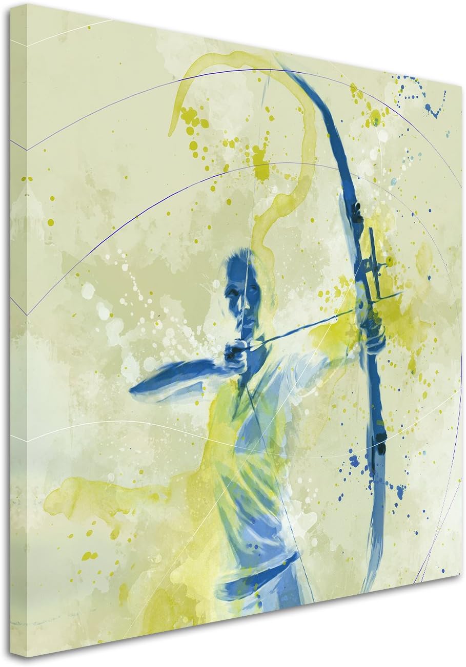 Paul Sinus Art Bogenschiessen I 60x60cm SPORTBILDER Splash Art Wandbild Aquarell Art