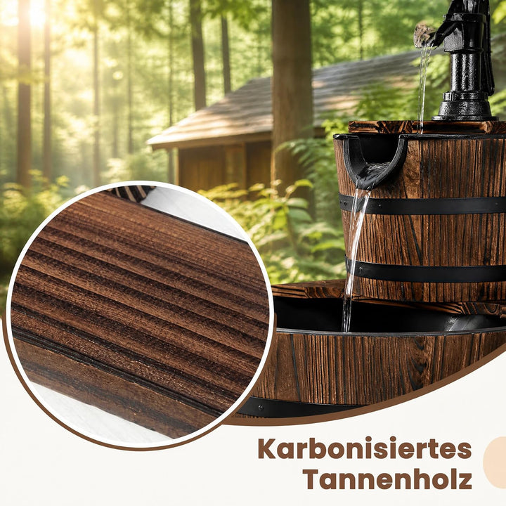 SOARS Gartenbrunnen 2-stufig, Springbrunnen mit Wasserpumpe &amp; einstellbarem Wasserdurchfluss, Wasser