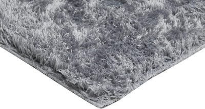 andiamo moderner Posada, Langflor Teppich kuschelig weich einfarbig, silber, Polyester, 65 x 130 cm