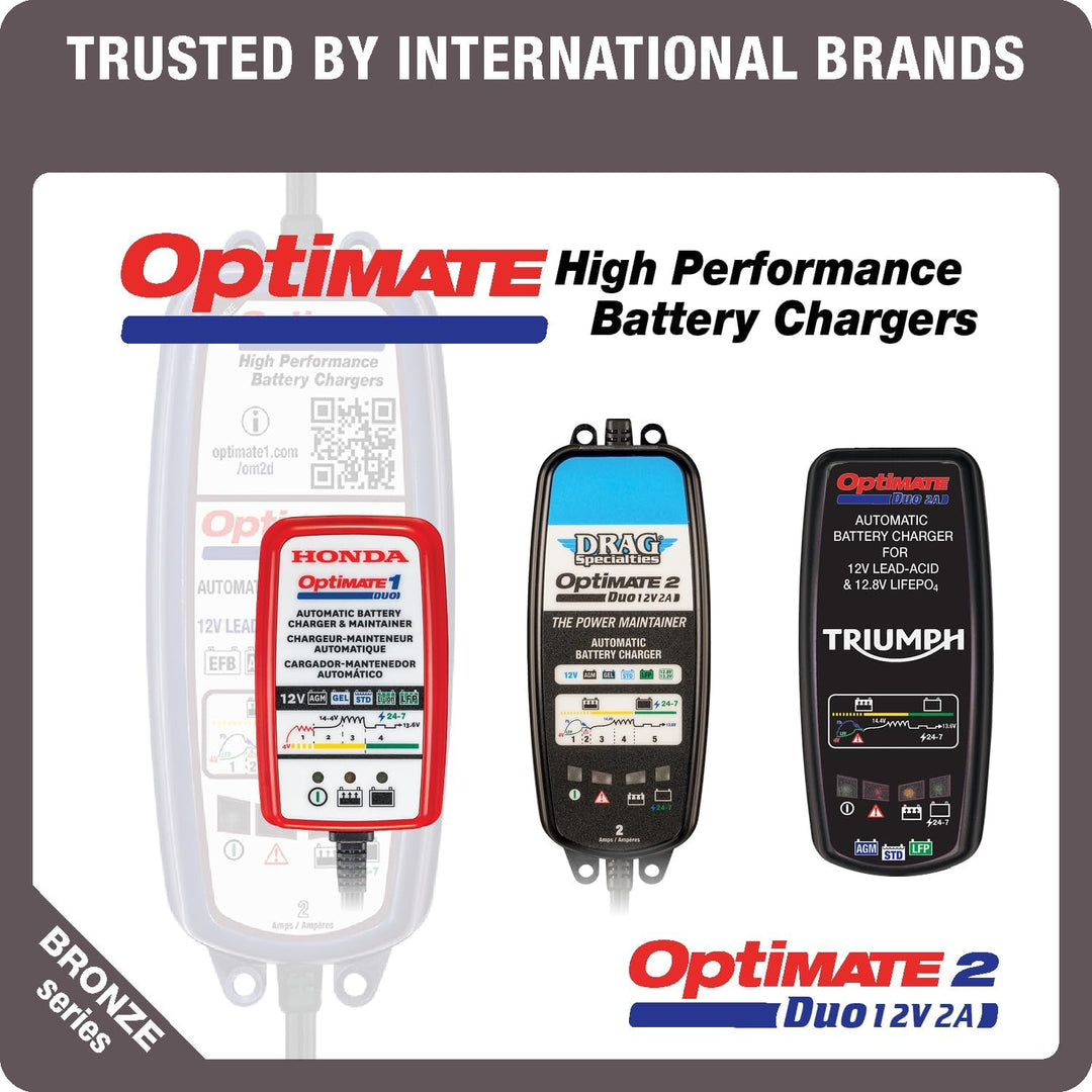 Optimate 2 DUO - 5-stufiges 12V/12,8V 2A Batterielade- und Wartungsgerät, Blau