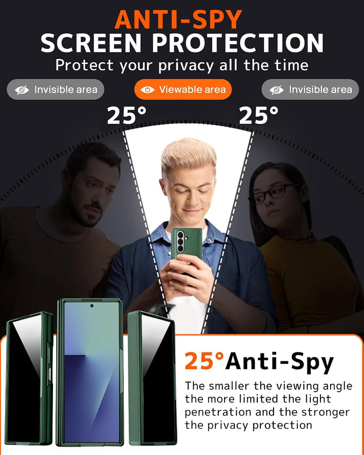 NINKI für Samsung Galaxy Z Fold 7 Hülle mit Privacy Screen Protector Magnetic ständer, Scharnier han