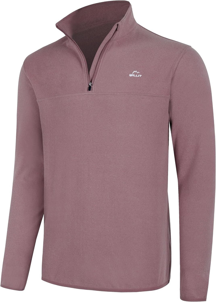 WILLIT Herren Fleece Golf Pullover Langarm Pullover Half Zip Wanderpullover Atmungsaktiv Thermo Swea