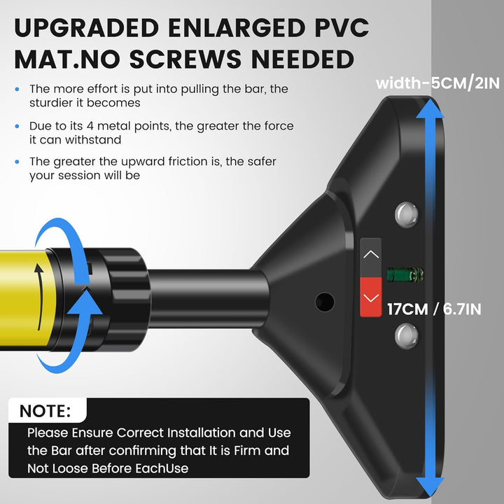 Pameil Klimmzugstange Türrahmen, Pull Up Bar Tragkraft bis 200 Kg, Reckstange Ohne Schrauben 75-94cm