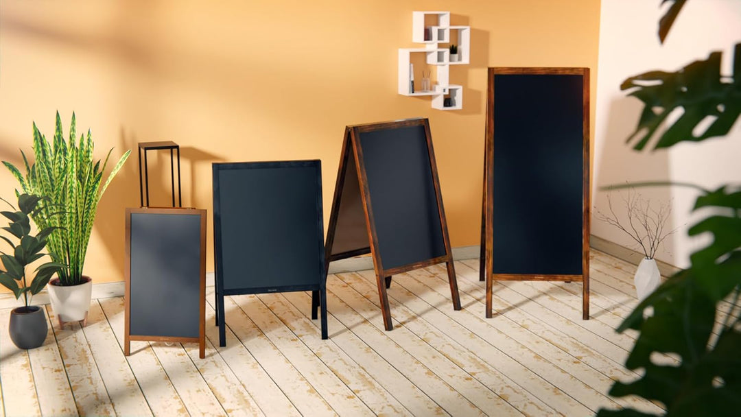 ALLboards Kundenstopper Wasserfest mit lackiertem Holzrahmen 118x61cm, Werbetafel, Gehwegaufsteller,