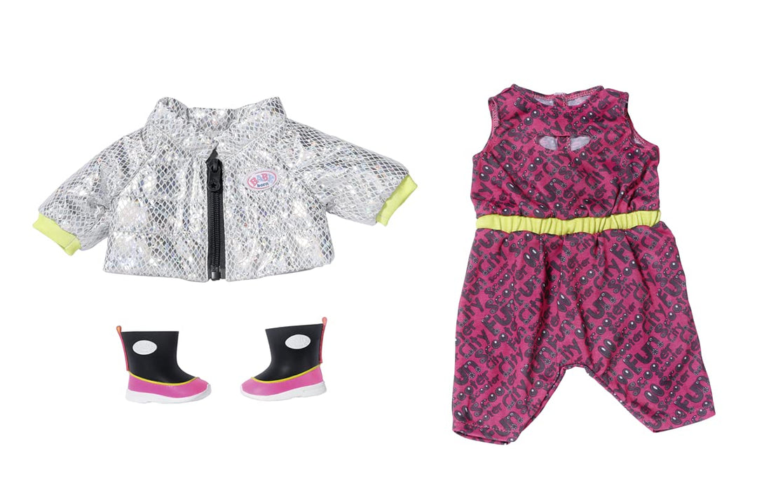 BABY born City Deluxe Scooter Combo, Puppenoutfit mit Einteiler, Jacke und Stiefeln, 830215 Zapf Cre