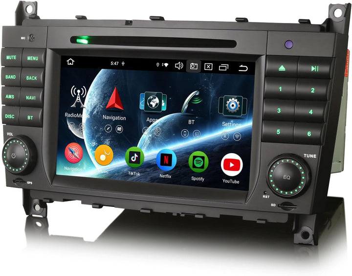 Erisin 7 Zoll 8-Kern 4GB+64GB Android 12 Autoradio mit GPS Navigation Für Mercedes Benz C/CLC/CLK Kl
