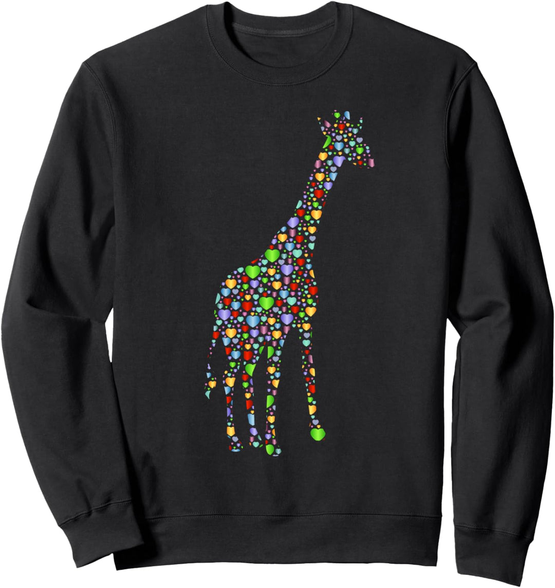 Cute Giraffe Hearts Silhouette Gifts Giraffes Lover Gift Sweatshirt