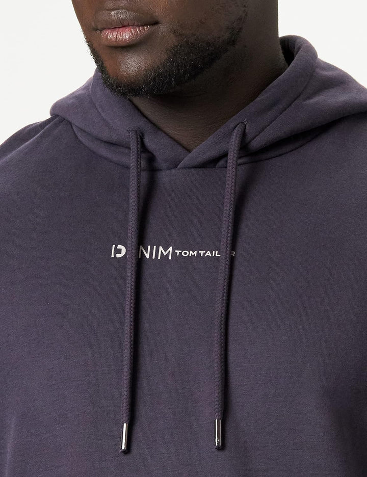 TOM TAILOR Denim Herren Hoodie Sweatshirt mit Logo-Print S 29476 - Coal Grey, S 29476 - Coal Grey