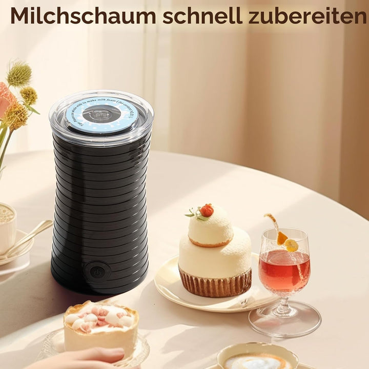 Morpilot Milchaufschäumer Elektrisch, Automatischer Milchaufschäumer 4 in 1, Geeignet für Heissen un
