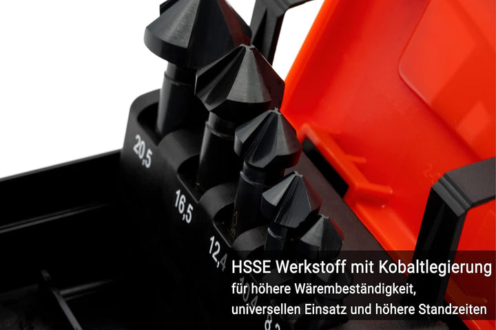 BAER HSSE-VAP 90° Kegelsenker-Satz 6,3-20,5 mm - für Edelstahl - Senker Set - Senkbohrer - Ansenker