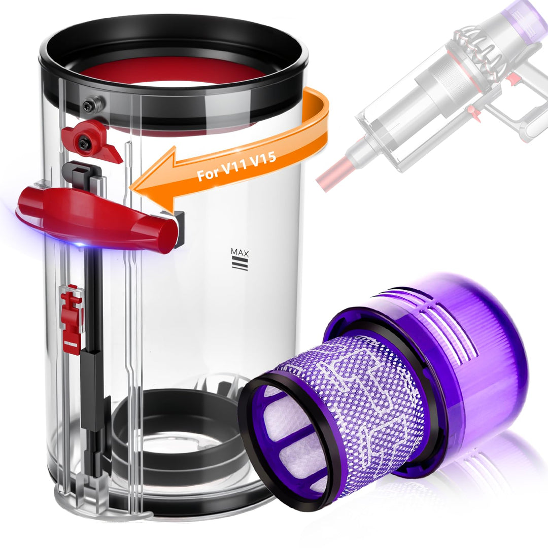 Staubbehälter für Dyson V11 V15 Ersatzteile Behälter kompatibel mit Dyson V11 V15 SV14 SV15 SV17 SV2