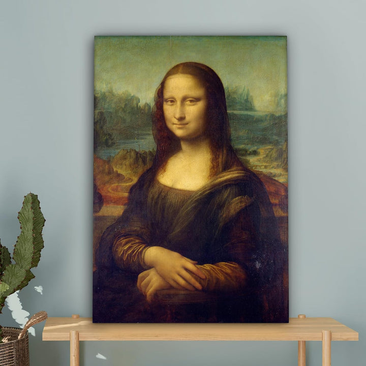 MuchoWow Leinwand Bilder, Einzigartige Wanddeko mit Rahmen, Mona Lisa - Leonardo da Vinci, Wandbilde