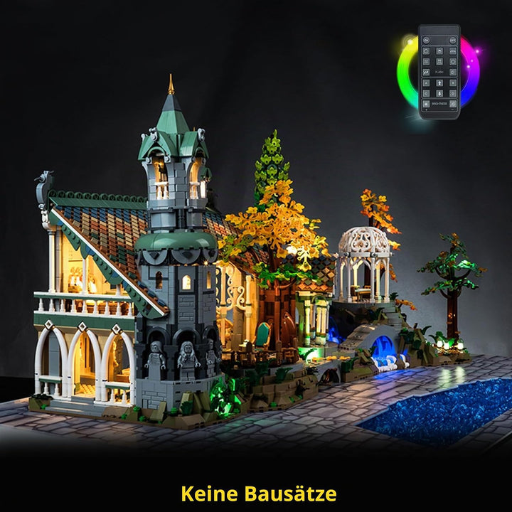 BrickBling Fernbedienung Licht-Kit Kompatibel mit 10316 Rivendell (Kein Modell), Led Beleuchtungs Se