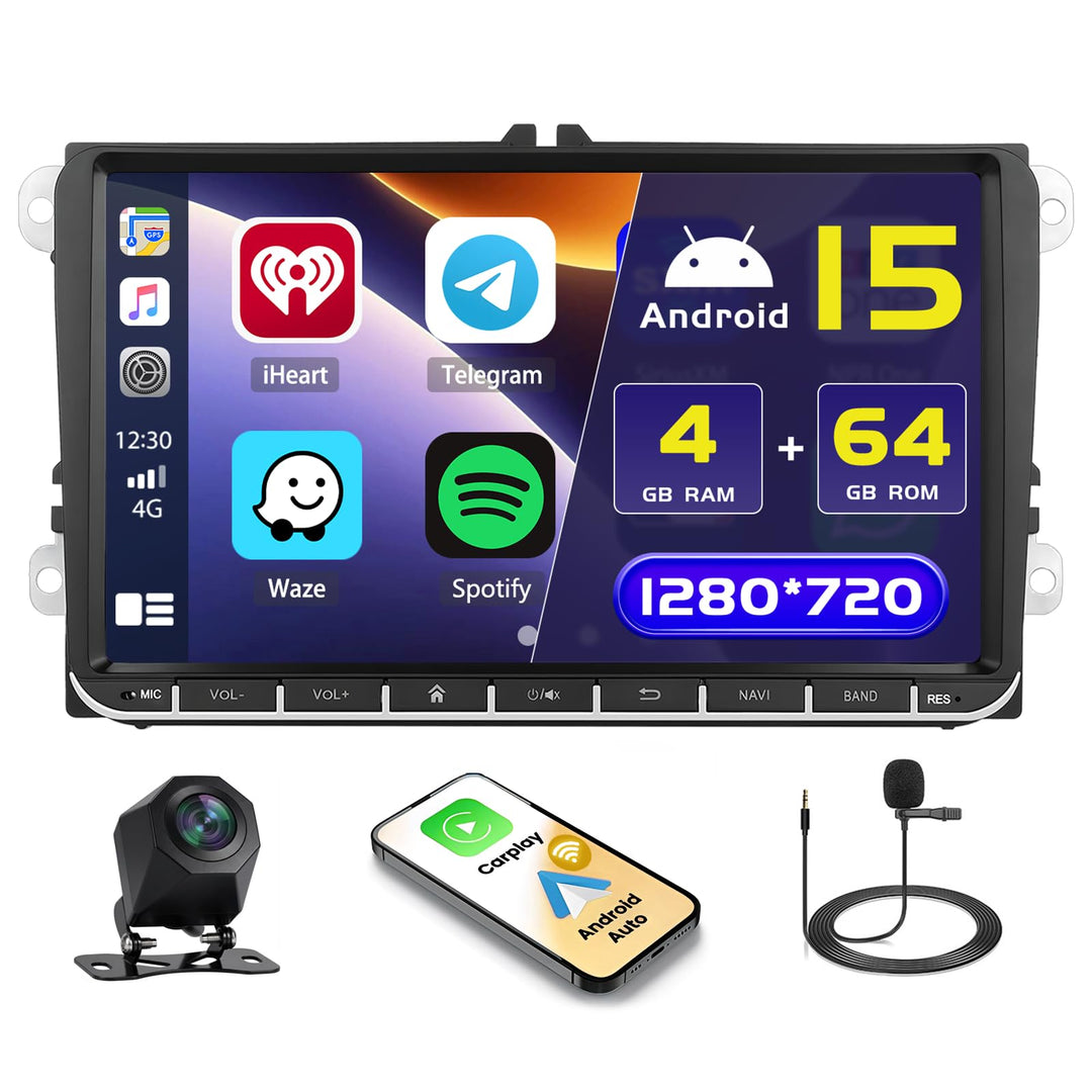 4+64GB Android Carplay Wireless Autoradio mit Navi für VW Golf 5 6 Polo Skoda Passat Wireless Androi