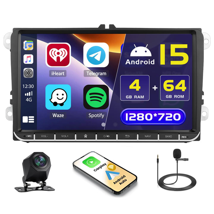 4+64GB Android Carplay Wireless Autoradio mit Navi für VW Golf 5 6 Polo Skoda Passat Wireless Androi