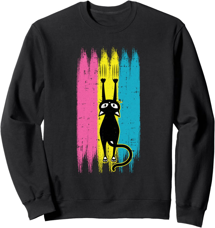 Cat Scratching Pansexual Pride Kitten Kitty LGBT-Q Ally Sweatshirt