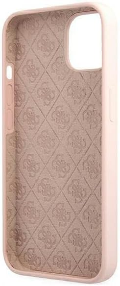 Guess GUHMP13MLSLMGLP Hülle für iPhone 13 6,1" hell-pink Silicone Script Gold Logo Magsafe