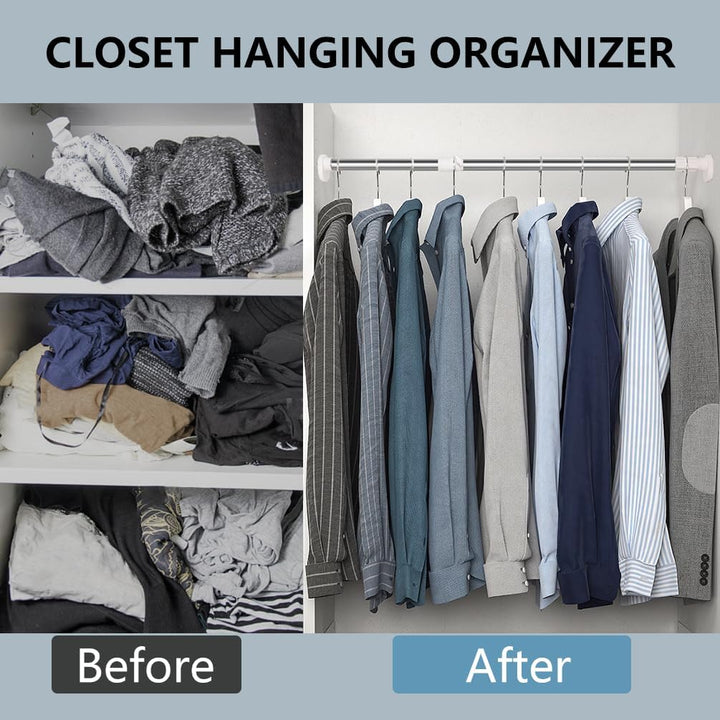 Hershii Gardinenstange ohne Bohren Erweiterbare Fenster Gardinenstange Kleiderbügelstange Ausziehbar