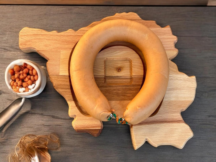Saarlandbrett Frühstücksbrettchen aus Holz, Legendärer Lyoner-Maggi Style, für Saarländer, Lusitge G