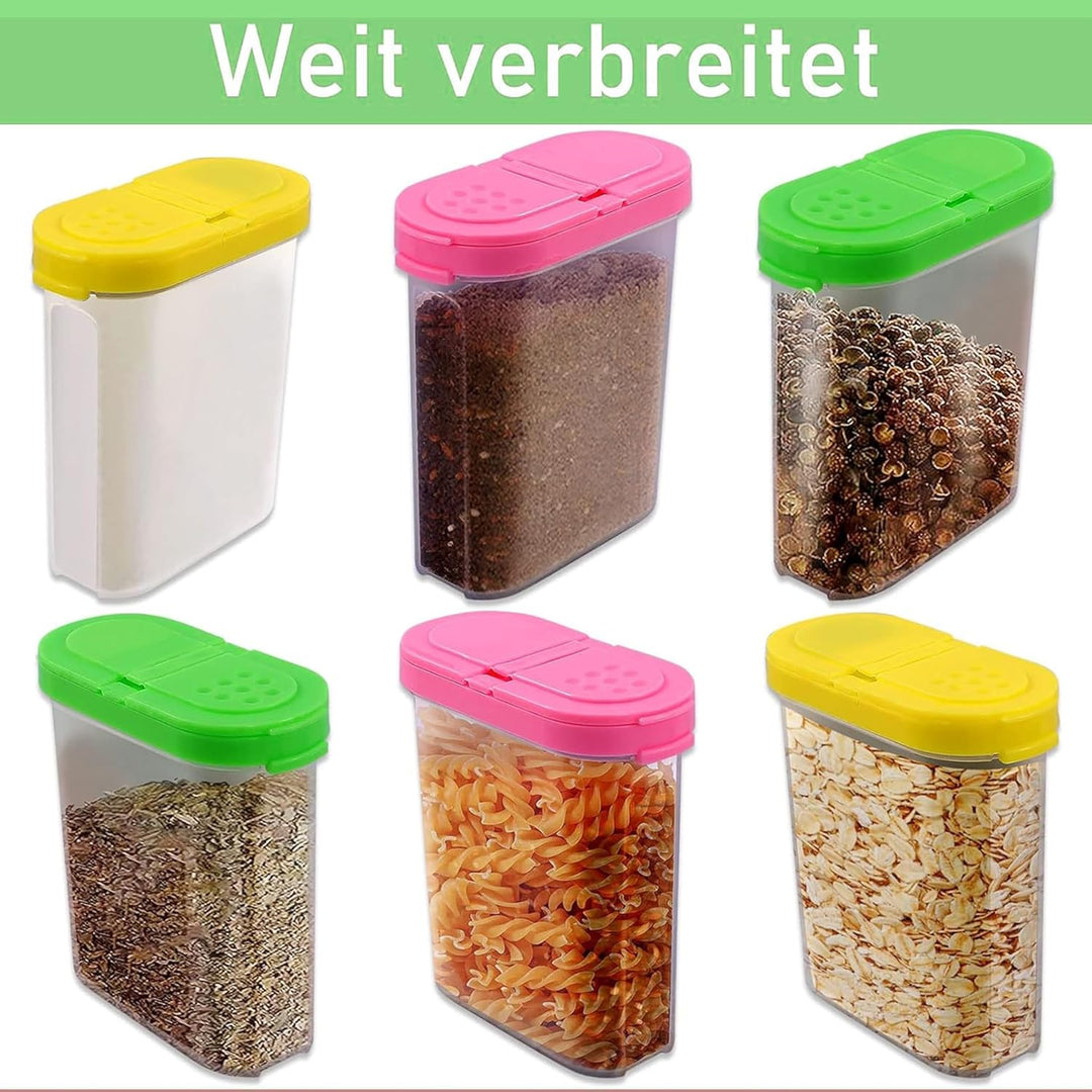 6 Stück Vorratsdosen Set, 250ml Gewürzboxen Aufbewahrung, Schüttdosen Transparent mit Deckel, Kunsts