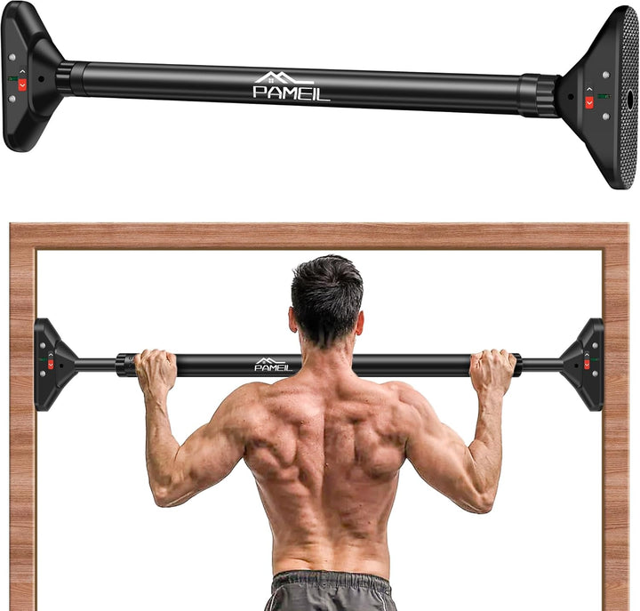 Pameil Klimmzugstange Türrahmen, Pull Up Bar Tragkraft bis 200 Kg, Reckstange Ohne Schrauben 75-94cm