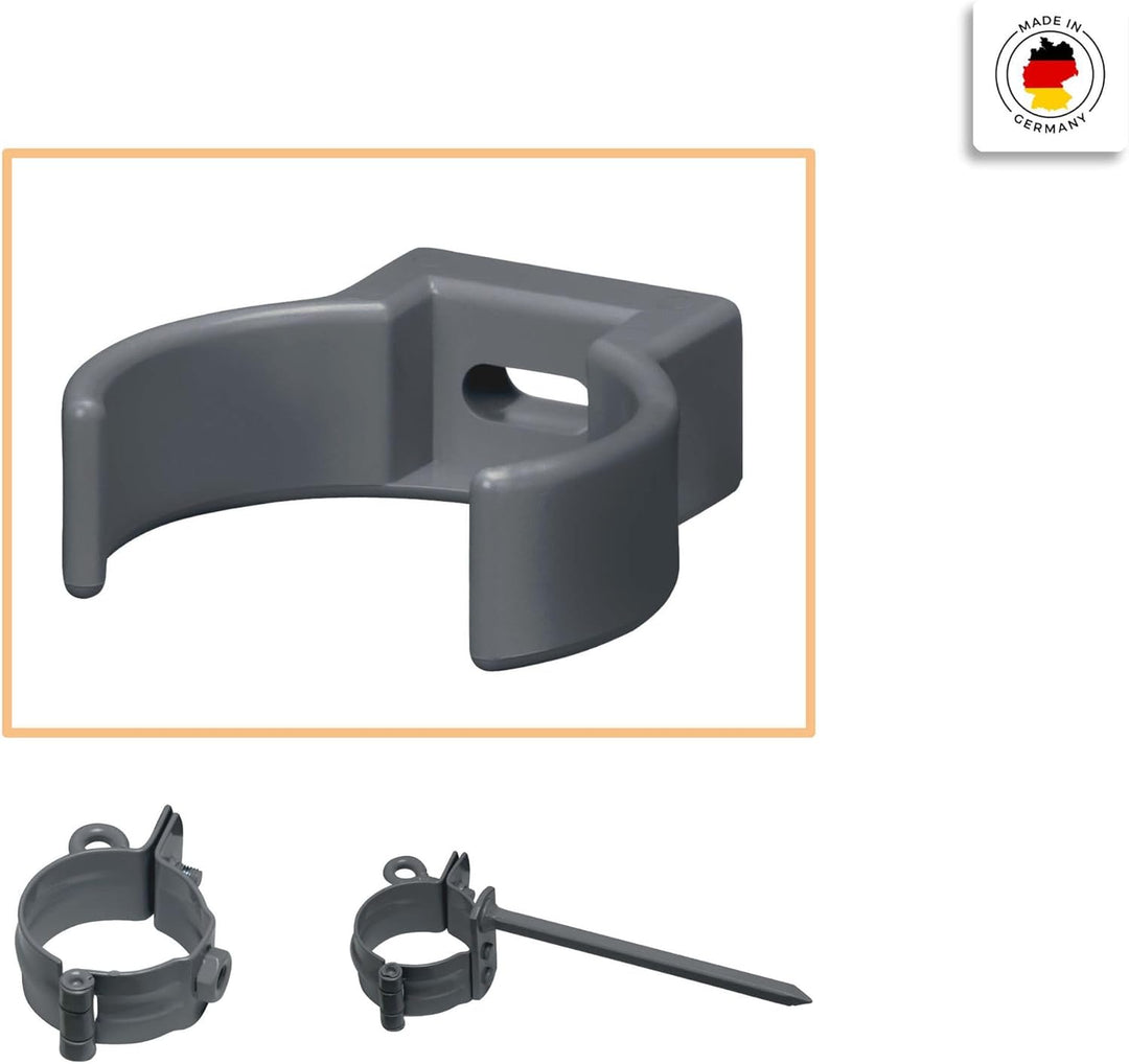 INEFA Rohrschelle Clip, PVC-U DN 50, 25 Stück Anthrazit Fallrohrschelle, Dachrinnenzubehör, einfache