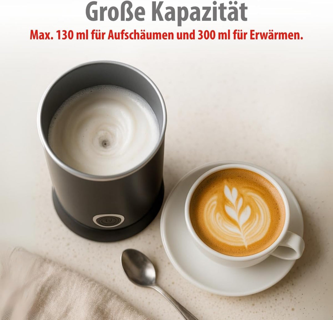 alpina Elektrischer Milchaufschäumer - 230V/450W - 3-in-1 Milchschäumer - Aufschäumer 300 ML - Kalte